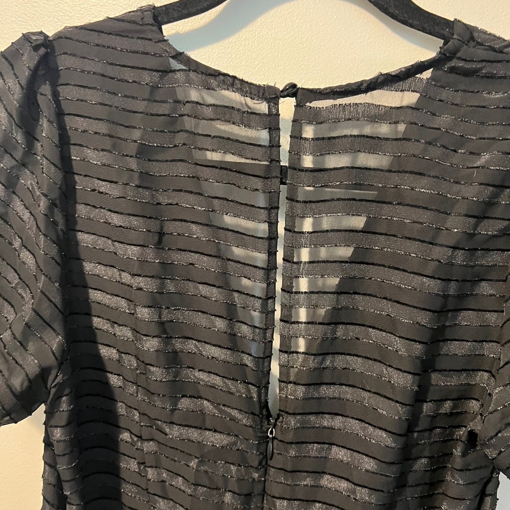 Francescas Mi Ami Kelsie Black Striped Tiered Ruffle Skort Romper NWT Small - Picture 10 of 15